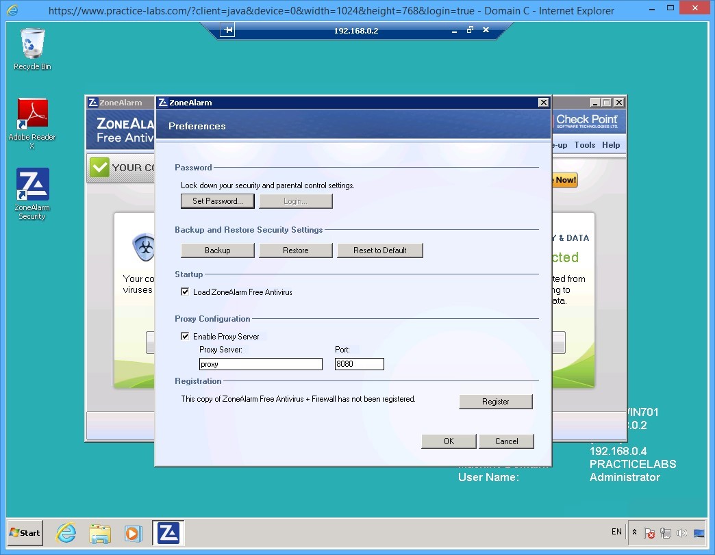 Practice Labs screenshot.